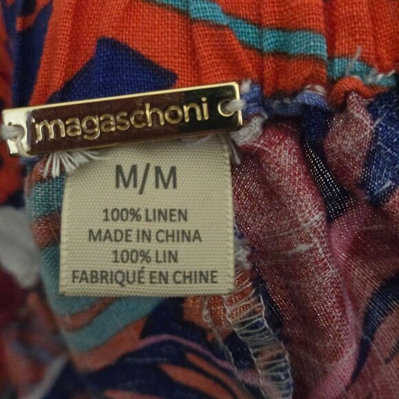 Magaschoni 100% Spun Luxe Linen Tropical Midi Skirt Size M - Picture 5 of 5